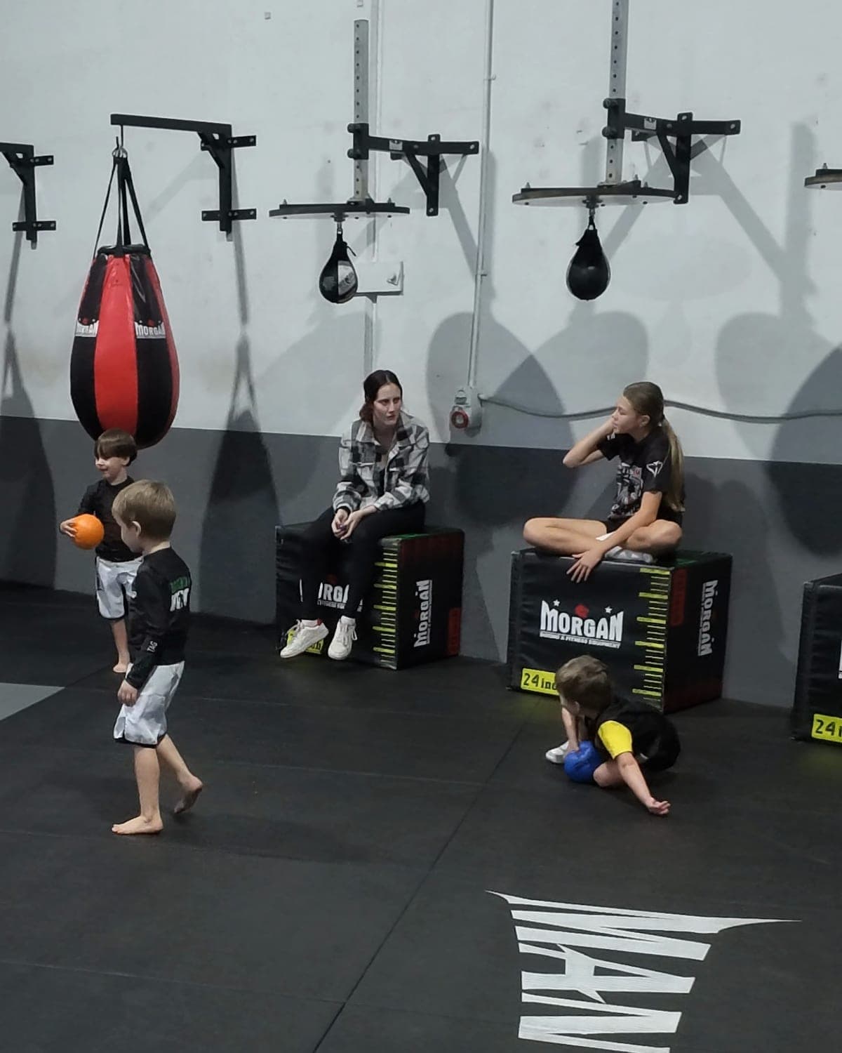 Parents watching a Mini Mantis class at Mantis MMA